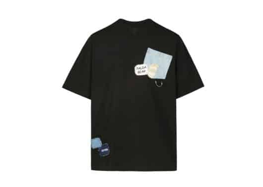 13De Marzo Denim Patchwork Tee Black - Image 2