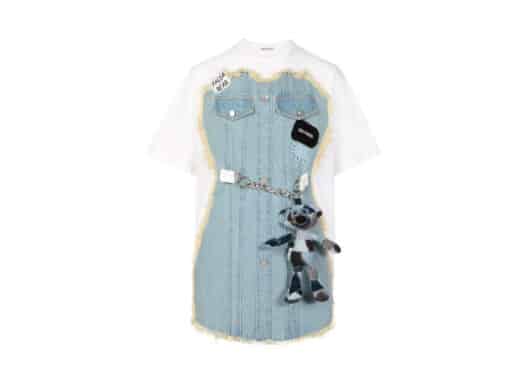 13De Marzo Denim Patchwork Tee White