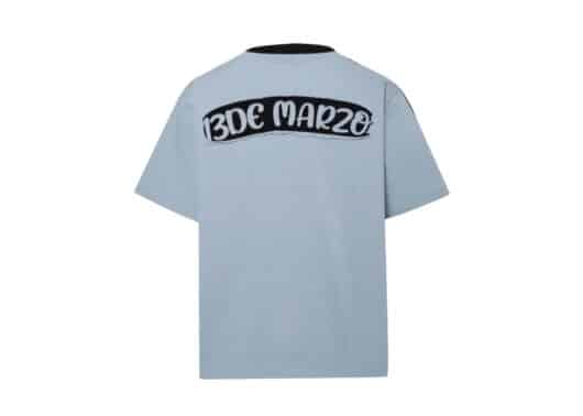 13De Marzo Fake-2-Piece Plush Bear Tee Blue - Image 2