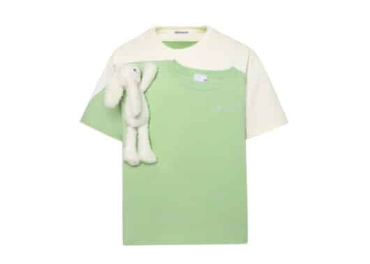 13De Marzo Fake-2-Piece Plush Bear Tee Green