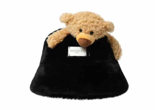 13De Marzo Furry Bear Bucket Hat Black