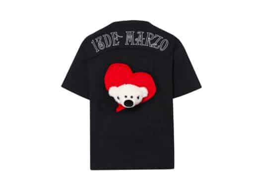 13De Marzo Poker Three-dimensional Heart Tee Black