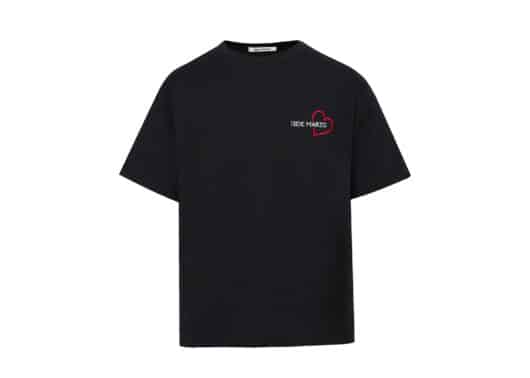 13De Marzo Poker Three-dimensional Heart Tee Black - Image 2