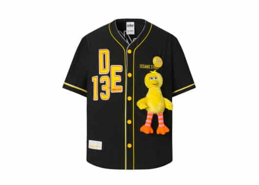 13De Marzo x Sesame Street BigBird Baseball Shirt Black - Image 2