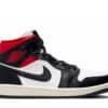Air Jordan 1 Mid Black Sail Gym Red (W) BQ6472 061