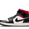 Air Jordan 1 Mid Black Sail Gym Red (W) BQ6472 061 - Image 2