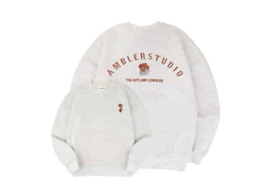 Ambler Cowboy Bear Crewneck Oatmeal AMM1019