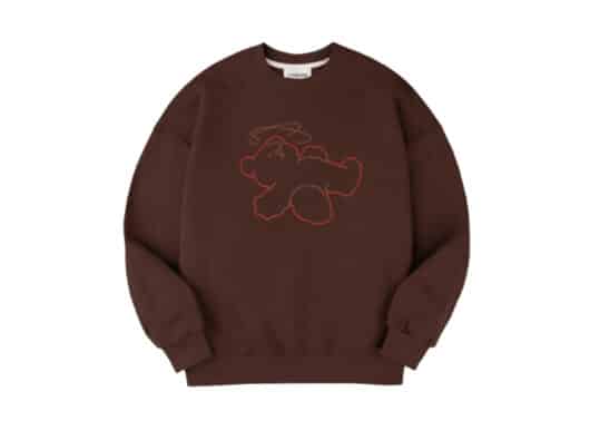 Ambler Giddy Bear Crewneck Brown AMM1020