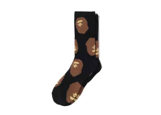 Bape Ape Head Pattern Socks Black