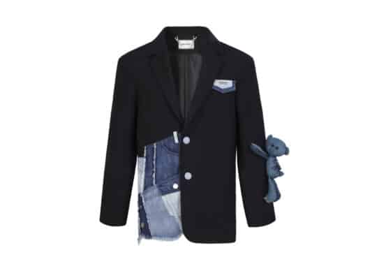 13De Marzo Denim Pockets Patch Suit Black