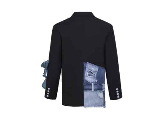 13De Marzo Denim Pockets Patch Suit Black - Image 2