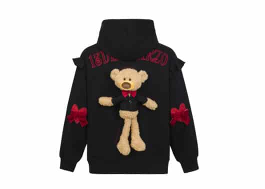 13De Marzo Valentine Heart&Bow Hoodie Black