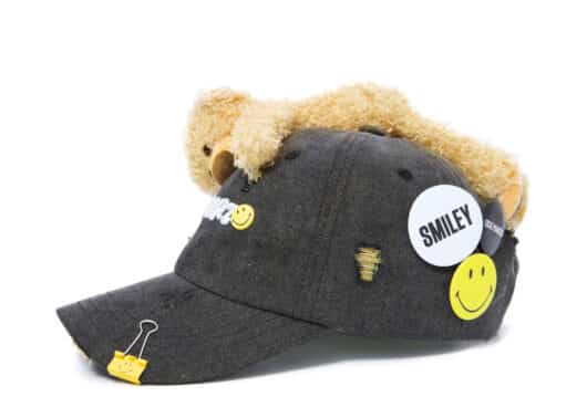 13De Marzo x Smiley Bear Broken Pin Cap Grey - Image 2