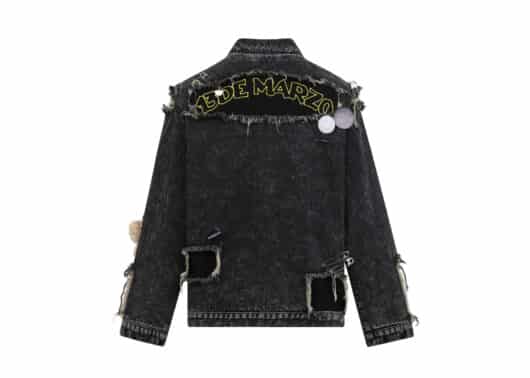 13De Marzo x Smiley Broken Pin Pocket Denim Jacket Black - Image 2