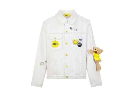 13De Marzo x Smiley Broken Suture Denim Jacket White