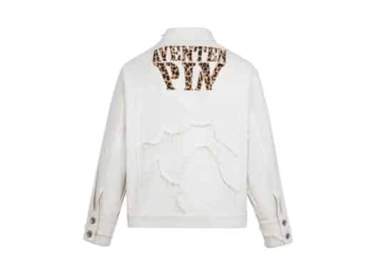 Aventen Pin Leapard Patch Jacket White - Image 2