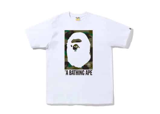 Bape 1St Camo Box Ape Head Tee White Green