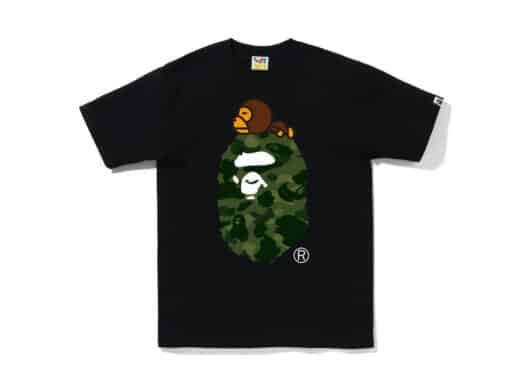 Bape Color Camo Milo On Big Ape Tee (FW22) Black Green