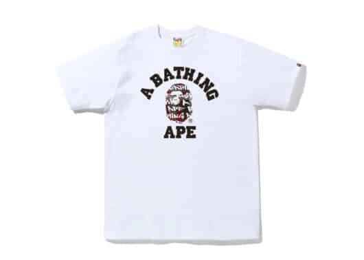 Bape Graffiti Check College Tee White Black