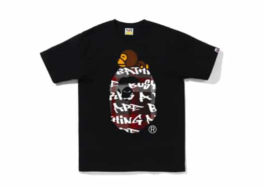 Bape Graffiti Check Milo On Big Ape Tee Black Black