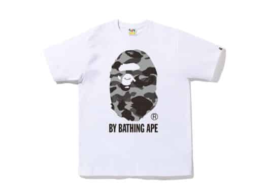 Bape Grid Camo Big Ape Head Tee White Black