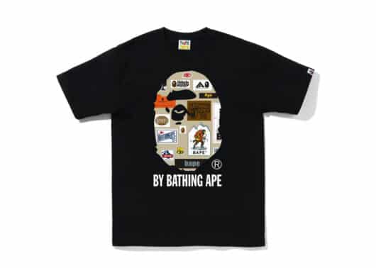 Bape Multi Label By Bathing Ape Tee Black