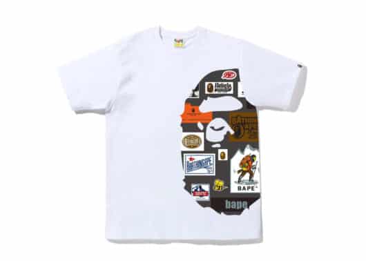 Bape Multi Label Side Big Ape Head Tee White