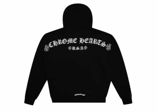 Chrome Hearts USA T Logo Hoodie Black Back View