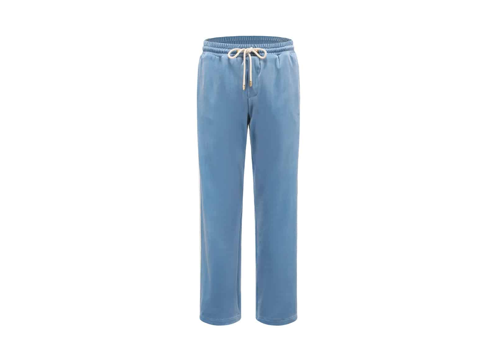 Buy Galliano Landor Stripe Velvet Patchwork Pants Blue Online in