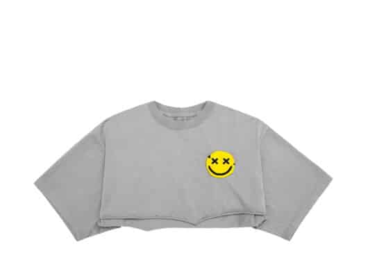 Nervis Basic Smile Puff Logo Cropped Tee Grey