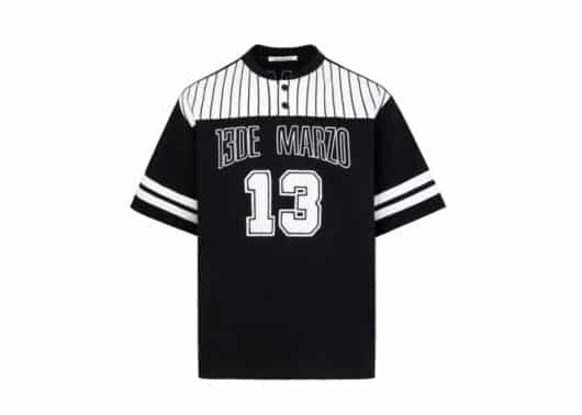 13De Marzo Bear Baseball Fan Tee Black front view