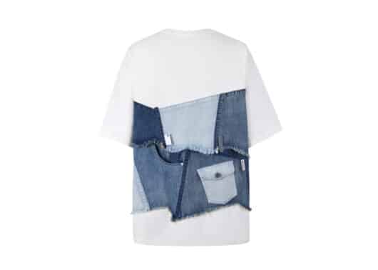 13De Marzo Bear Denim Multi Pocket Tee White back view