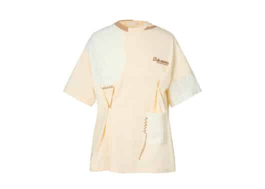 13De Marzo Bear Knit Suture Tee Cream front view
