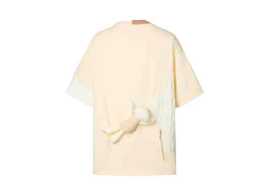13De Marzo Bear Knit Suture Tee Cream back view