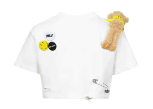 13De Marzo Broken Pin Badge Bear Short Tee White - Image 2