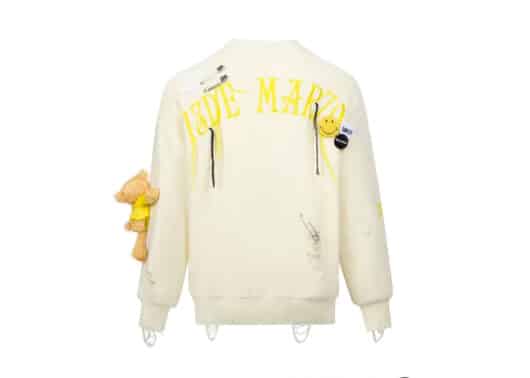 13De Marzo Broken Suture Pin Sweater Cream - Image 2