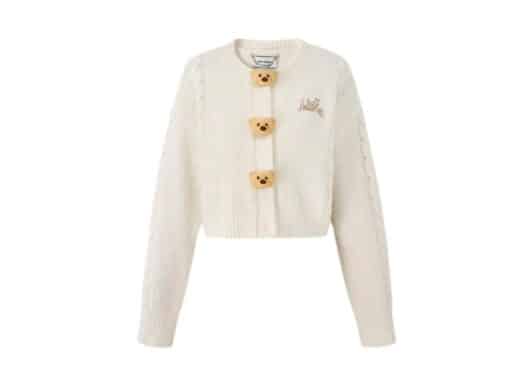 13De Marzo Doozoo Button Knit Cardigan White front view