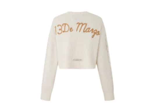 13De Marzo Doozoo Button Knit Cardigan White back view