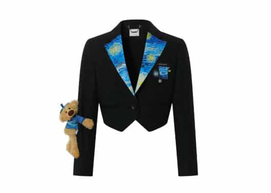 13De Marzo Van Gogh Masterpiece Lapel Short Suit Black front view