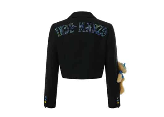 13De Marzo Van Gogh Masterpiece Lapel Short Suit Black back view