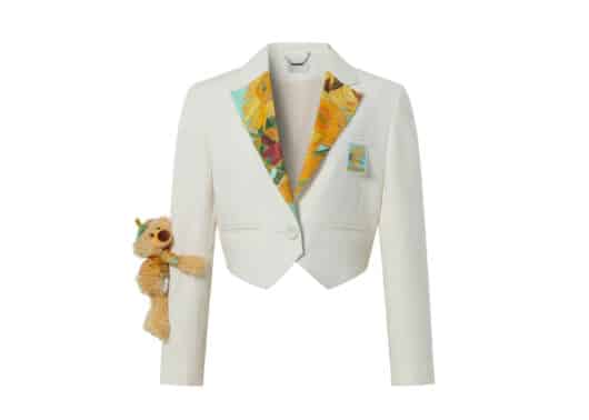 13De Marzo Van Gogh Masterpiece Lapel Short Suit Cream front view
