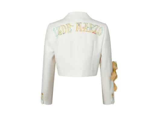 13De Marzo Van Gogh Masterpiece Lapel Short Suit Cream back view