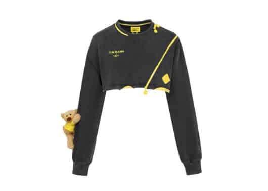 13De Marzo x Smiley Sidelong Zip Short Sweater Black front view