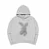 ADLV Grey Fuzzy Rabbit Hoodie Grey
