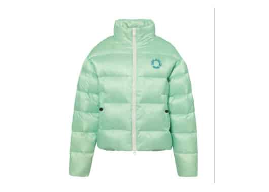 A Few Good Kids Monogram Puffer Jacket Green front view