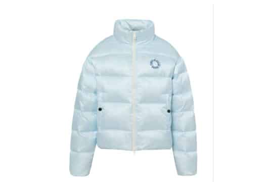 A Few Good Kids Monogram Puffer Jacket Light Blue front view