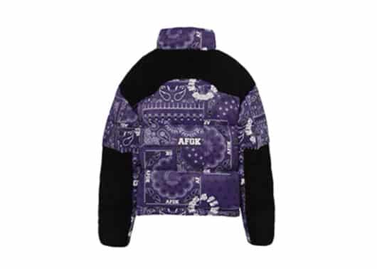 A Few Good Kids Paisley Puffer Jacket Purple back view