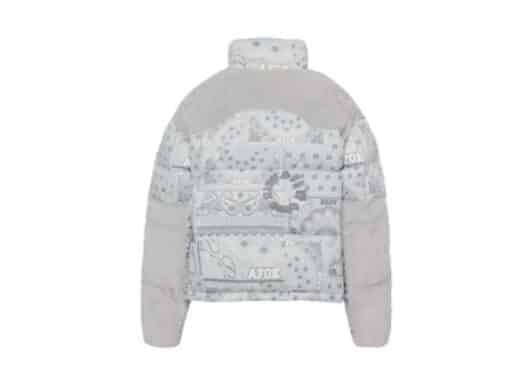 A Few Good Kids Paisley Puffer Jacket White back view