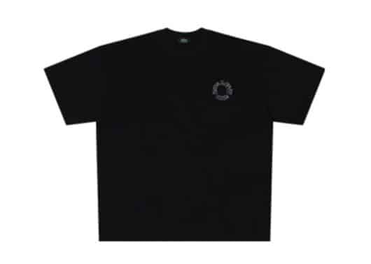 A Few Good Kids Pigeon Flower Print Tee Black front view