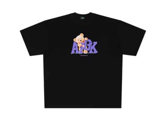 A Few Good Kids Teddy Bear Logo Tee Black front view